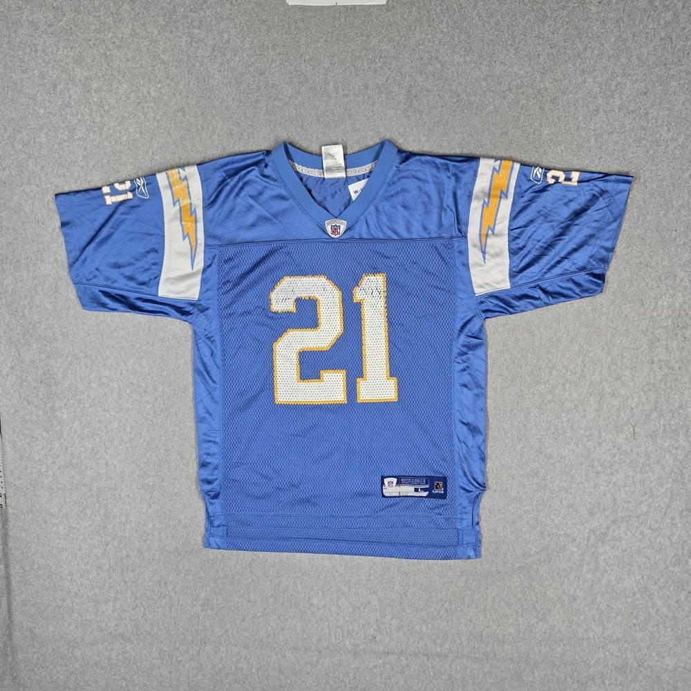 VINTAGE Los Angeles Chargers Boys Jersey L Blue Reebok LaDainian Tomlinson 21